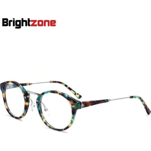 Brightzone European Fashion Handmade acetate Myopia Prescription round Glasses women men Frame oculos de lectura grau gafas