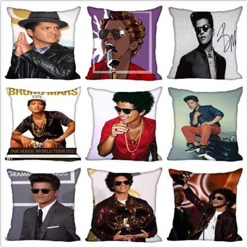 Hot Custom Bruno Mars Square Pillowcase Custom Zippered Bedroom Home Pillow Cover Case 35X35cm,40x40cm
