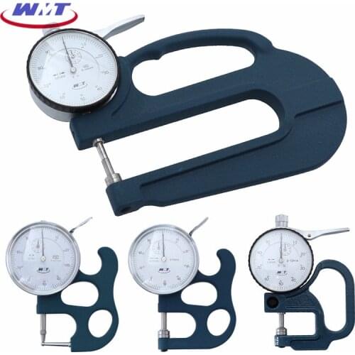 Dial Thickness Gauge 0-10mm/0.01mm White Steel Probe Thickness Meter for Soft Material Tube Wall Thickness Measuring Tools