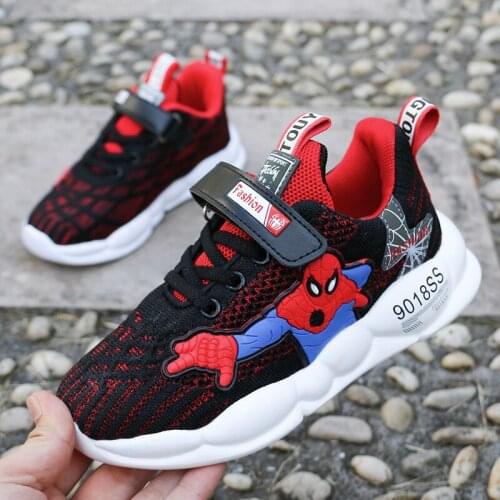 Disney autumn new spiderman cartoon sport shoes boys girls childrens casual shoes fashion light sports shoes