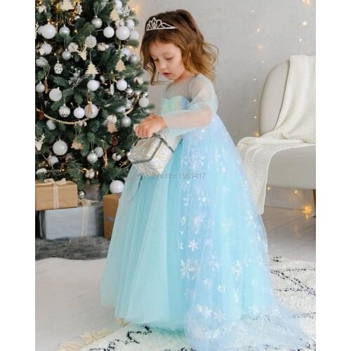 Cosplay Frozen Aisha Elsa Costume Princess Dress Aisha Girl Children Christmas Costumes Long or Short Sleeves
