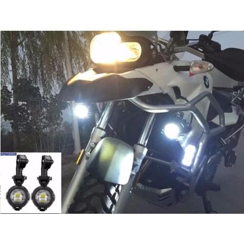 For BMW Moto 2PCS LED light Motorcycle Fog Universal Motorcycle LED Auxiliary Fog Light Assemblie Driving Lamp 40W Headligh