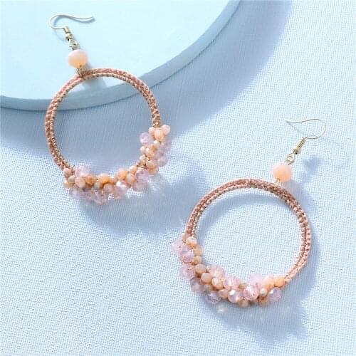 ELEGANCE11 Design Loop Earrings Crystal Beads Luxury Earrings for Women Costume Earrings Jewelry Christmas Gifts