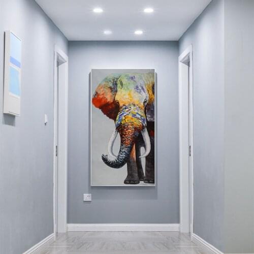 GOODECOR Wall Art Painting Canvas Print Animal Picture Animal Prints Poster Oil Elephant For Living Room Home Decor No Frame