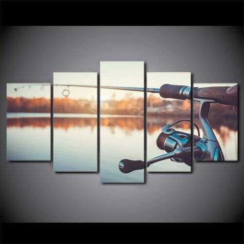 Fishing Rod Hobby 5 pcs Modern Home Wall Decor Canvas Picture Art HD Print Painting On Canvas for Living Room Unframe