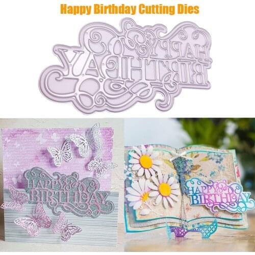 Metal cutting dies mold Happy Birthday letters Scrapbook paper craft knife mould blade punch stencils dies