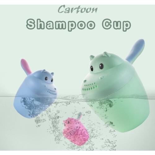 Cartoon Bear Plastic Water Scoop for Baby Bath Washing Hair Baby Shower Cap Bebe Bath Shampoo Toys Baby Bath Stuff Accessories