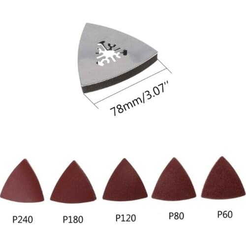 26 Pcs Sanding Paper & Triangular Sanding Pad For Fein Dremel Power Multi Tools