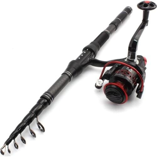 NEW 1.8m 2.1m 2.4m 2.7m 3.0m Carbon Fiber Telescopic Fishing Rod Portable Spinning Rod and Spinning Reels Multifunction set