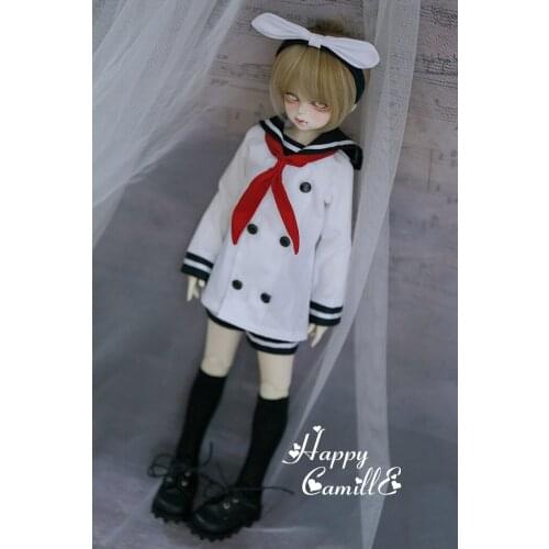 BJD doll clothes SD clothes 1/4 1/6 British black and white double-breasted long-sleeved sailor suit men
