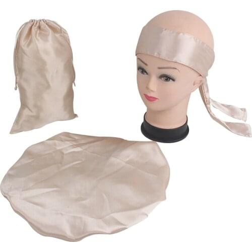 Wholesale Head Wrap Packaging Sets Include Hair Edge Wrap Head Bands Bonnet Satin Bags Custom Private logo
