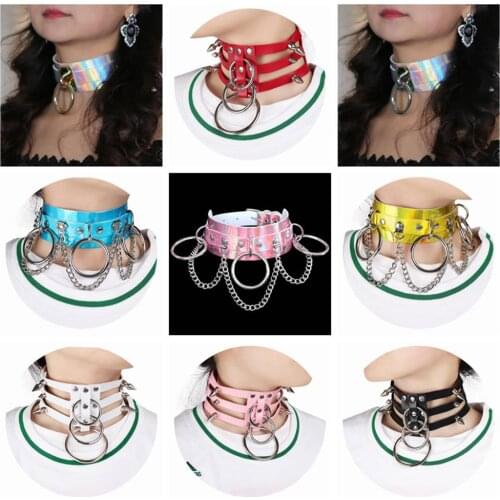 Collar Rivet Metal Chain Accessories Harness Women Sexy Lingerie Sword Belt Adjust Size Bondage Neck Punk Gothic Style
