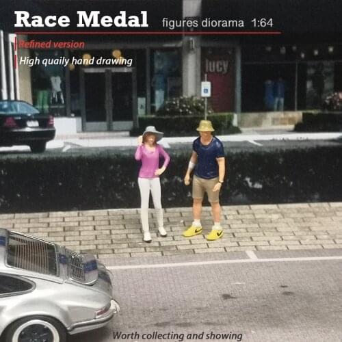 RaceMedal 1:64 scale figures diorama Fisherman hat sun hat tide shoes1/64collect