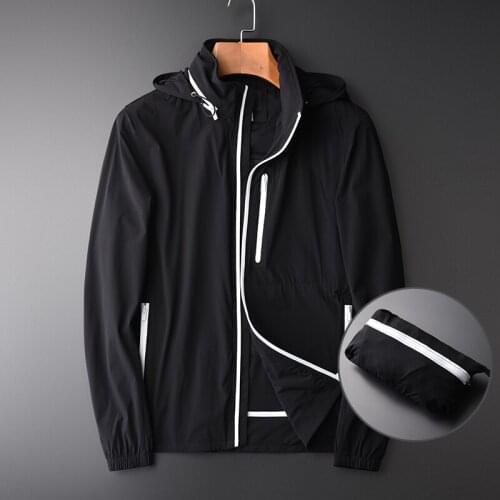 Collar Hidden Hat Men Luxury Portable Slim Hooded Mens Jackets And Coats Plus Size 4XL Sport Outdoors Man Cosats