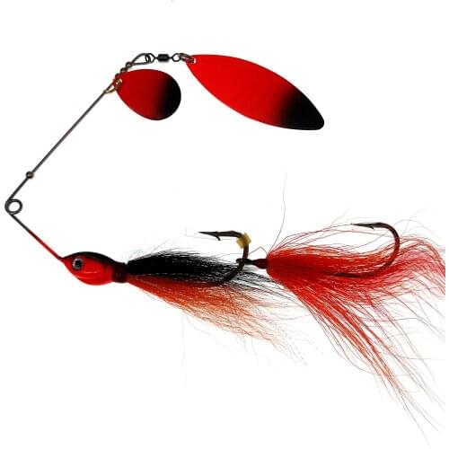 Fishing Spinnerbait Lures 39g Double Willow Blade Spinner Baits for Bass Pike Tiger Muskie Metal Jig Lure