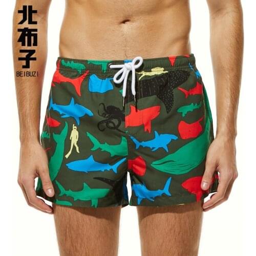 Male Board Casual Shorts Fashion Shark Printing Loose Quick-drying Leisure Sports Non-Fading Surfing & Beach Shorts For Men
