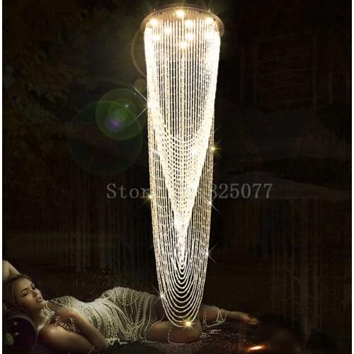 DHL Super hotel led crystal chandeliers Dia800*H2800mm villa duplex stairs hall light hotel crystal chandeliers JF1301