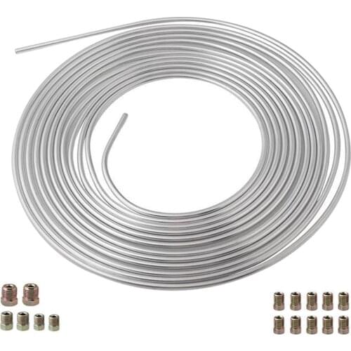 Universal Nickel Brake Line Tubing Kit 3/16 OD 25 Foot Coil Roll all Size Fittings