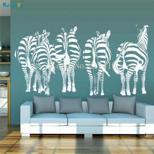 Zebra Horse Vinyl Wall Sticker Diy Animals Self-adhesive Murals Home Decoration For Living Room Bedroom New Decals YT642