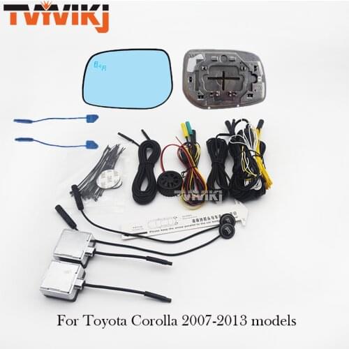 TVYVIKJ Outer side rearview mirror blue glass Lens with Blind spot system For Toyota corolla 2007-2013 Anti glare BSD BSA wing