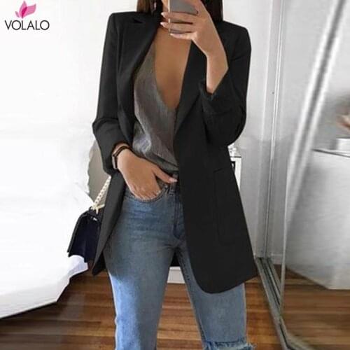 2020 Newest Style Womens Spring Autumn Long Sleeve Casual Sexy Coat Solid Color Slim Fit Outdoor Work Style Suit