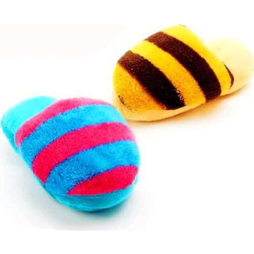 1PC Pet Dog Toys Soft Plush Slipper Puppy Sound Chew Toy 16*8cm bite resistant dog cat toy for small dogs pet supply