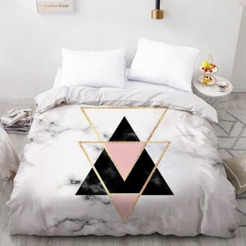 Marble Pattern Triangle Printed Bedding 1 pcs Duvet Cover Comforter Cover Blanket Case 200x220 King Size Duvet Cover