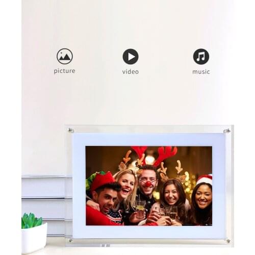 AMABOO 10.1inch Clear Acrylic Digital Picture Frame / Digital Photo Frame