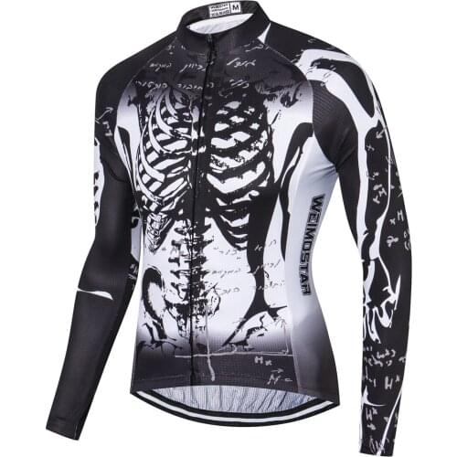 2020 Mens Cycling Jerseys Long sleeve Mountain Bike Clothes Breathable Bike Tops Back 3 Pockets mtb Long Shirts S-3XL