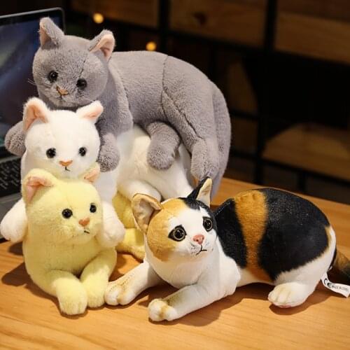 4 Kinds 31CM Simulate Cat Plush Toy Stuffed Lifelike Doll Pillow Animal Pet Kitten Toys For Children Home Decor Baby Gift
