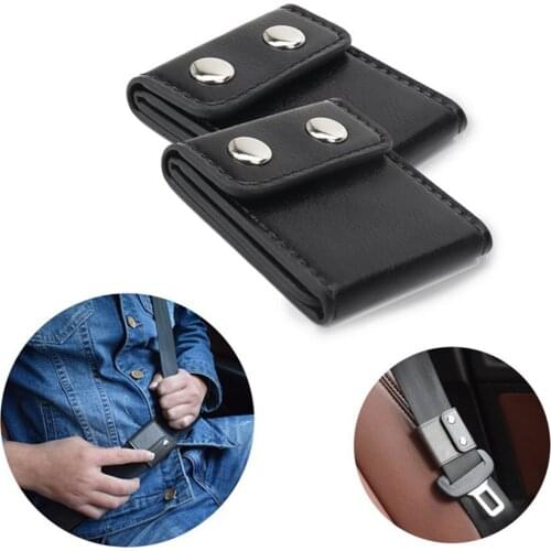 Car Seat Belt Adjuster PU Coffee New 2 Pcs Easy To Install Comfortable Soft Black Safety For Kids And Adults
