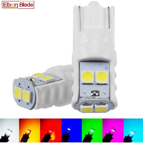 2Pcs Cermic W5W Led T10 194 168 Car Light 7 Colors Auto Automobiles Reverse License Plate Lamp Dome Reading DRL Bulb Style 12V