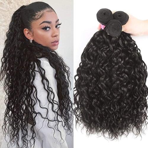 Brazilian Virgin Hair Water Wave 3 Bundles 100% Unprocessed 26 28 30 Inch Human Hair Extensions Natural Black Color Can Be Dyed