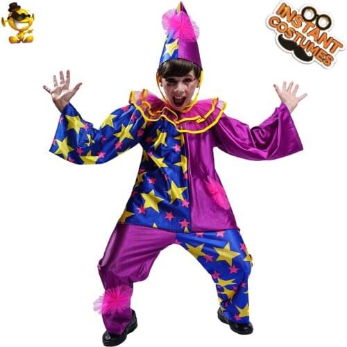 Halloween Hot Sale Children Star Clown Costume Christmas party Carnival Clown Fancy Dress Costume Stage Performance Clothing