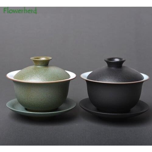 Ceramic Porcelain Gaiwan Teaware Cover Bowl Tea Tureen Teaware Sancai Teacup Kungfu Tea Set Personal Toast Bowl Japanese Tea Cup