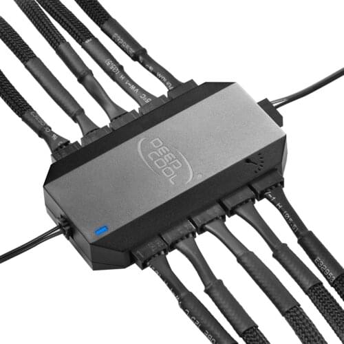 Deepcool FH-10 3pin 4Pin fan hub motherboard PWM case 12V 10 port PWM fan hub Intelligent speed regulation supports PWM HUB