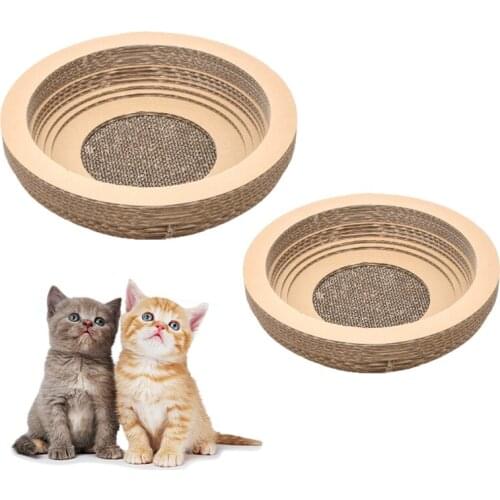 Round Cat Scratcher Bowl Bed Scratch Pad Protecting Furniture Pet Products Cardboard Pet Scratch Round Cat Toys