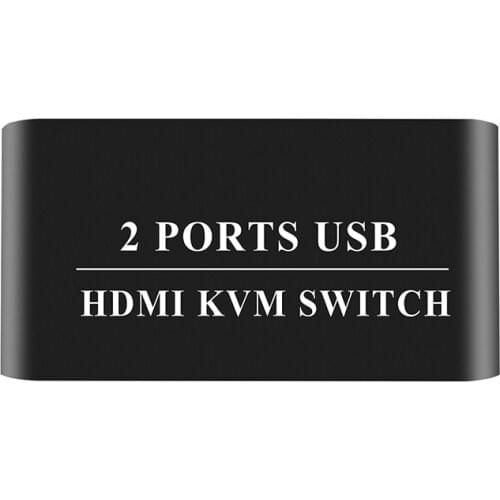 KVM Switch HDMI 4K 30Hz Ultra HD Metal Case 2 Input 1 Output Screen Switcher Shared Keyboard Mouse Printer