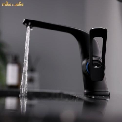Matte black basin mixer faucet brass bathroom rose faucet single handle water tap black sink tap cold hot water tap