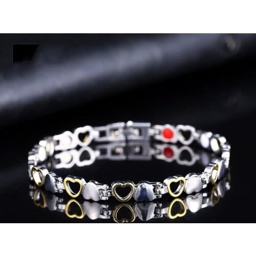 Fashion Simple Hollow Magnet Inlaid Magnetic Therapy Bracelet Luxury Multicolor Jewelry Help Sleep Charm Bracelet For Women Z213