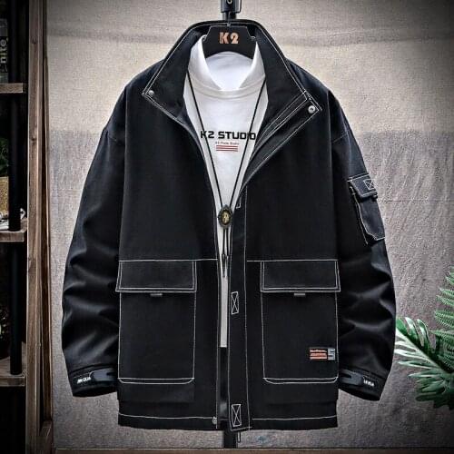 Mens coat autumn 2021 new Korean fashion loose casual hooded clothes spring and autumn workwear mens jacket