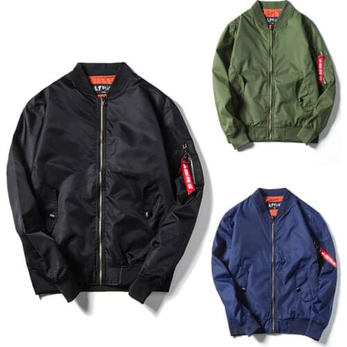 European and American mens flying suit coat mens air force No.1 baseball suit casual loose zipper jacket coat