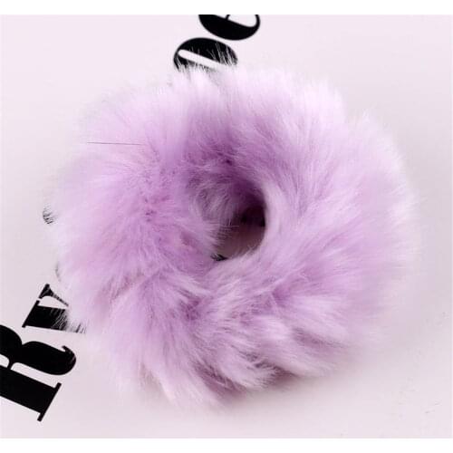Soft Fluffy Faux Furs Scrunchie Women Noble Hair Ties Cute Elastic Hair Band Pink Rubber Band For Girls Fashion Hair Accessories
