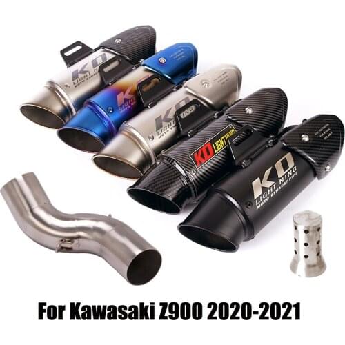 For Kawasaki Z900 2020-2021 Exhaust Tips Muffler With DB Killer 51mm Middle Link Pipe Connecting Tube Motorcycle