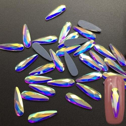 New Pear Shape Hot fix Rhinestone 3x10mm,5x8mm Crystal Glass Crystal AB /Clear Flat Bottom Iron On stone
