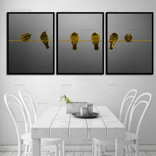 Black White Style Minimalist Sparrow Poster Cute Animals Canvas Painting Wall Art Modular Pictures Modern Home Decor Bedside