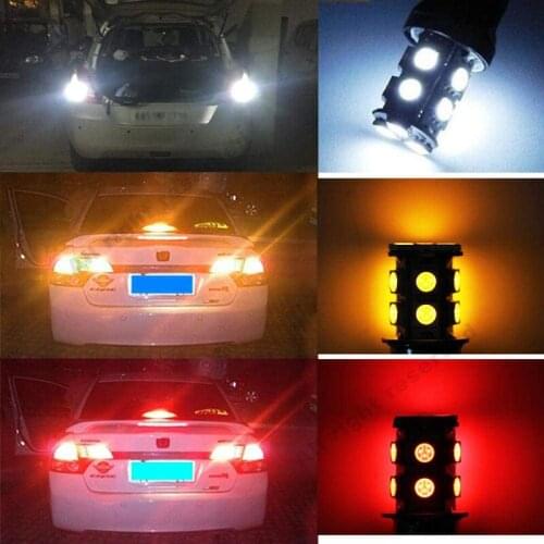 For 4pcs White 1156 BA15S LED Lights 1459 1159 13 LED 5050 SMD P21W Car AUTO Tail Turn Signal Parking Light Bulb 12V 24V