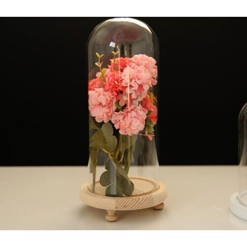 DIY empty snow globe Factory direct custom immortal flower glass cover creative crafts decoration transparent glass vase 12cm