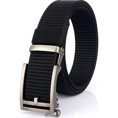 Fashion Automatic Buckle Canvas Belt Mens Casual Young Students Trend Trousers Wild Nylon Braided Belt Belt Width Buckle Length