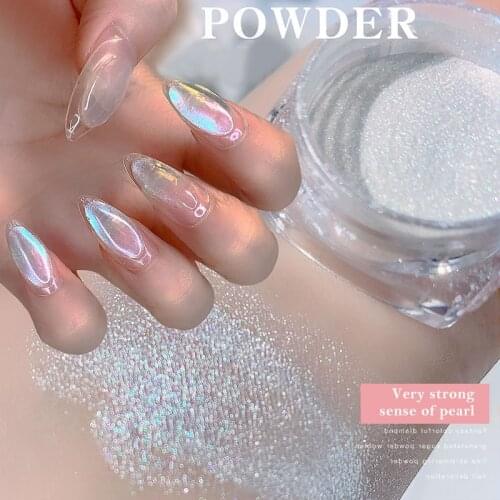 Mermaid 10g Mirror Sparkly Chrome Pigment Nail Glitter Powders Aurora Laser DIP Dust Manicure Holographic Decoration Nails